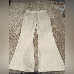 Women's Cream Flared Sweat Pants